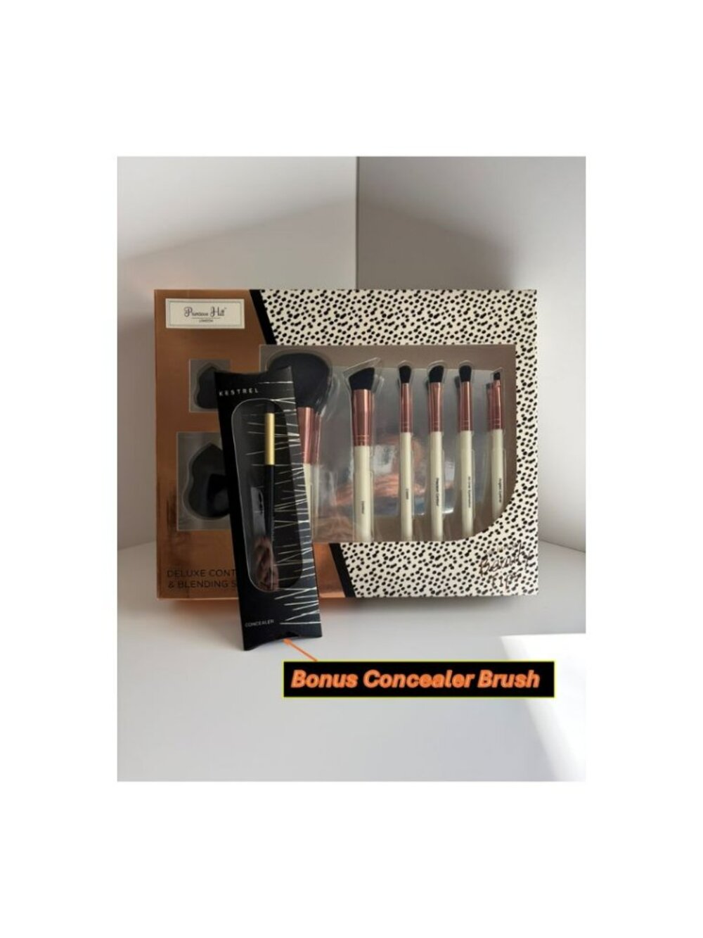 NIB Primrose Hill White and Rose Gold Makeup Brush Set + Bonus concealer Brush
